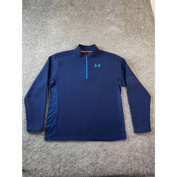 Under Armour Other - Under Armour Jacket Mens Extra Large Blue 1/4 Zip Thermal Knit Loose Pullover *